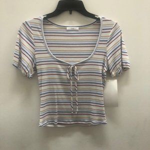 stripped shirt with front bow